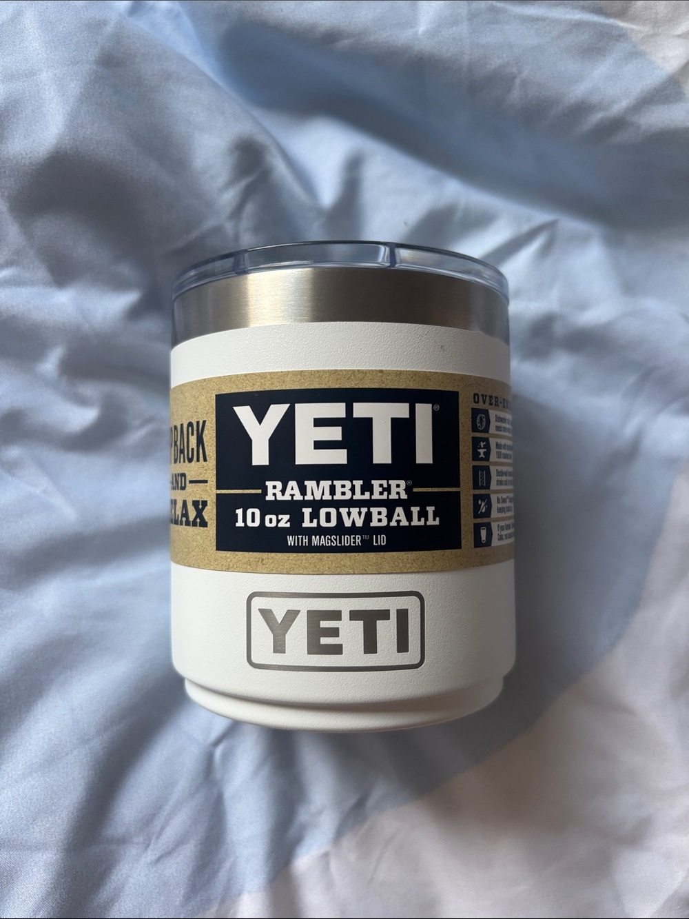 Yeti White Rambler 10 oz Lowball with Stainless Rim